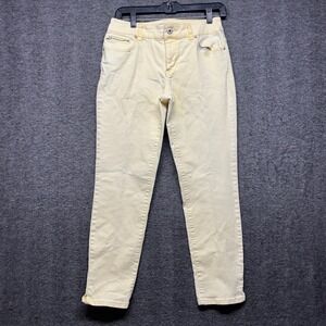Chico's Platinum Denim Women's Yellow Casual Pants‎ Zipper Pocket Comfort Size 0